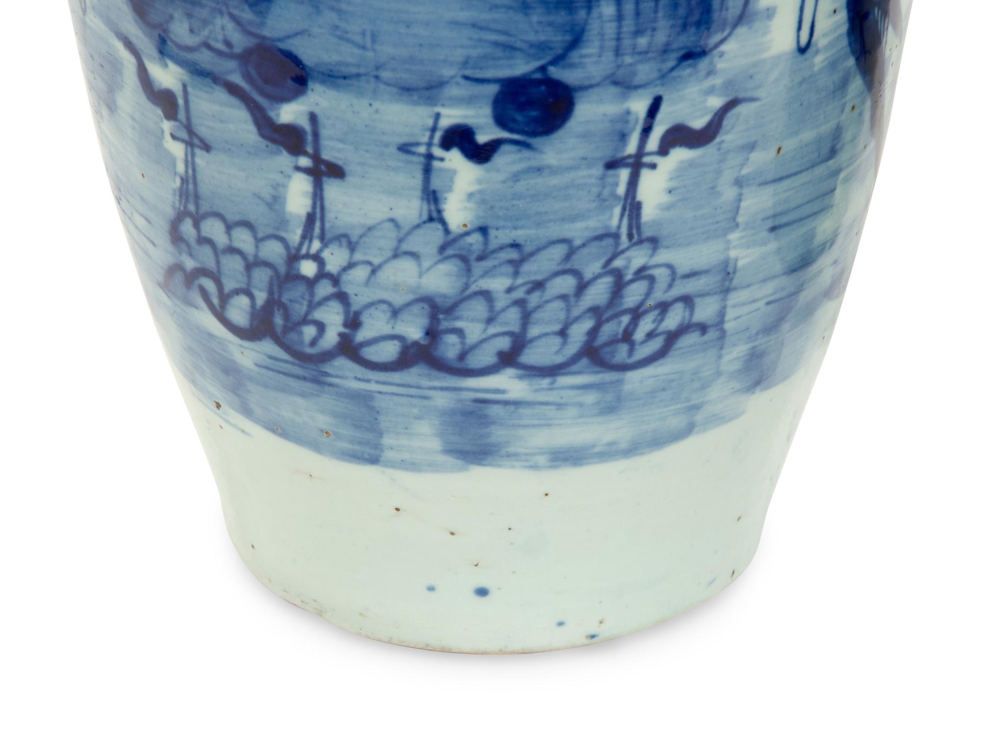 Two Chinese Blue and White Porcelain Baluster Vases