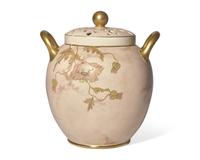 A Wedgwood Pink Glazed Queensware Potpourri Vase