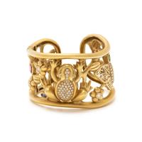 KIESELSTEIN-CORD, YELLOW GOLD, DIAMOND AND MULTIGEM CUFF BRACELET