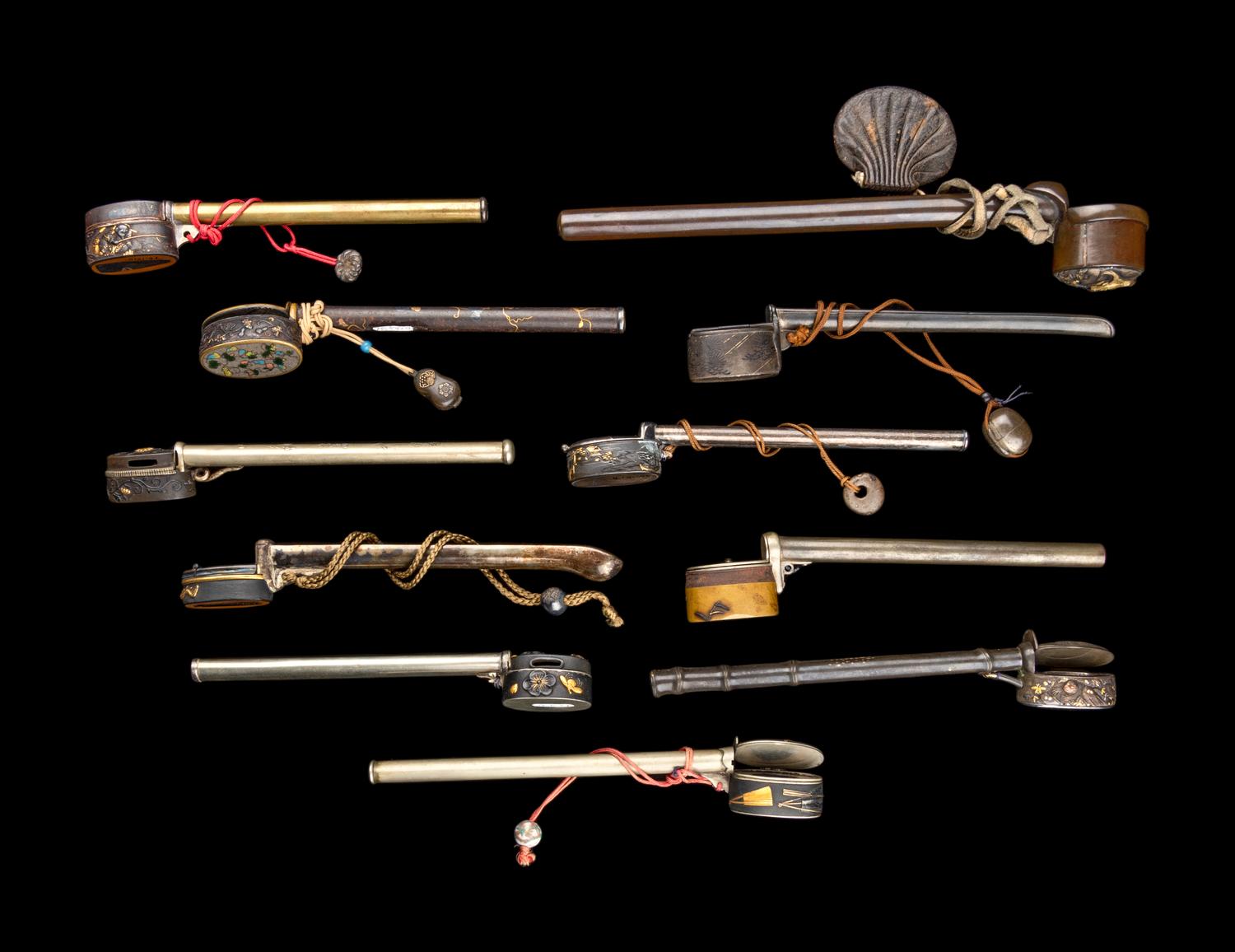Eleven Japanese Mixed Metal Writing Sets, Yatate