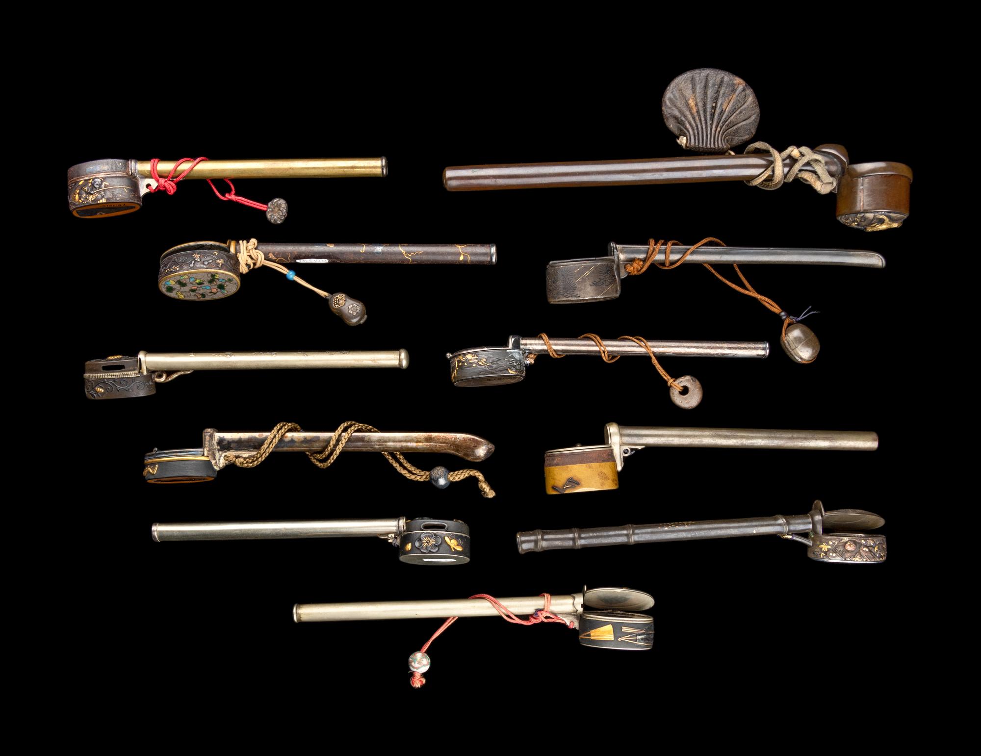 Eleven Japanese Mixed Metal Writing Sets, Yatate