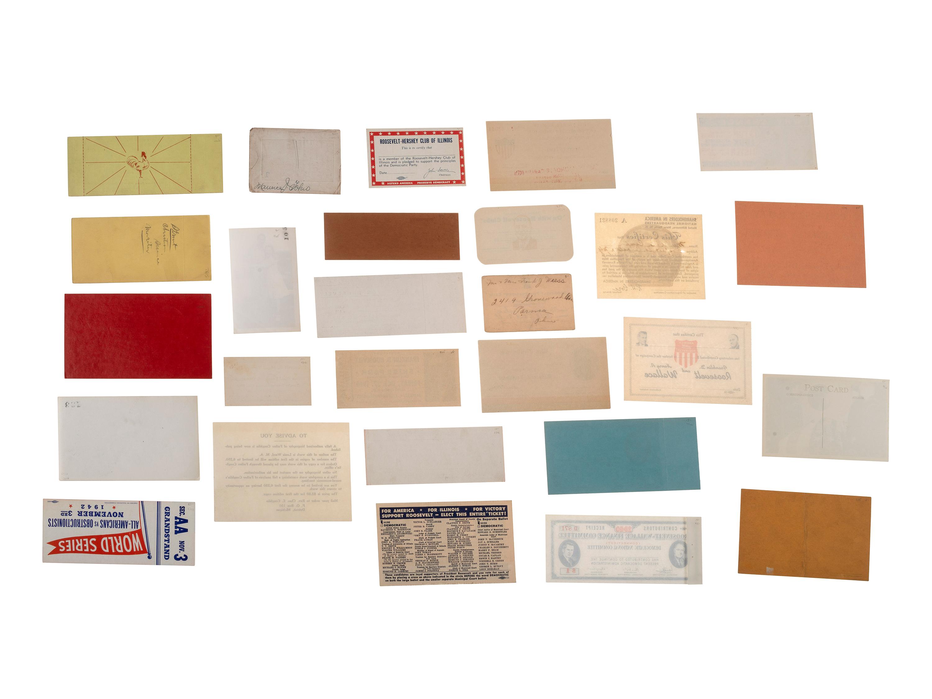 [ROOSEVELT, Franklin Delano (1882-1945). A large group of broadsides, pamphlets, tickets, and other campaign ephemera.