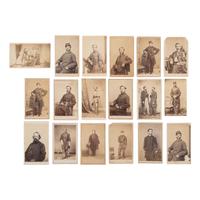[Lincoln, Abraham] Group of 18 Carte de Visites of Civil War Officers or Enlisted Men With Lincoln Mourning Insignia