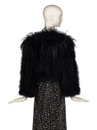Bob Mackie Beaded Leopard Print Dress & Feather Jackets