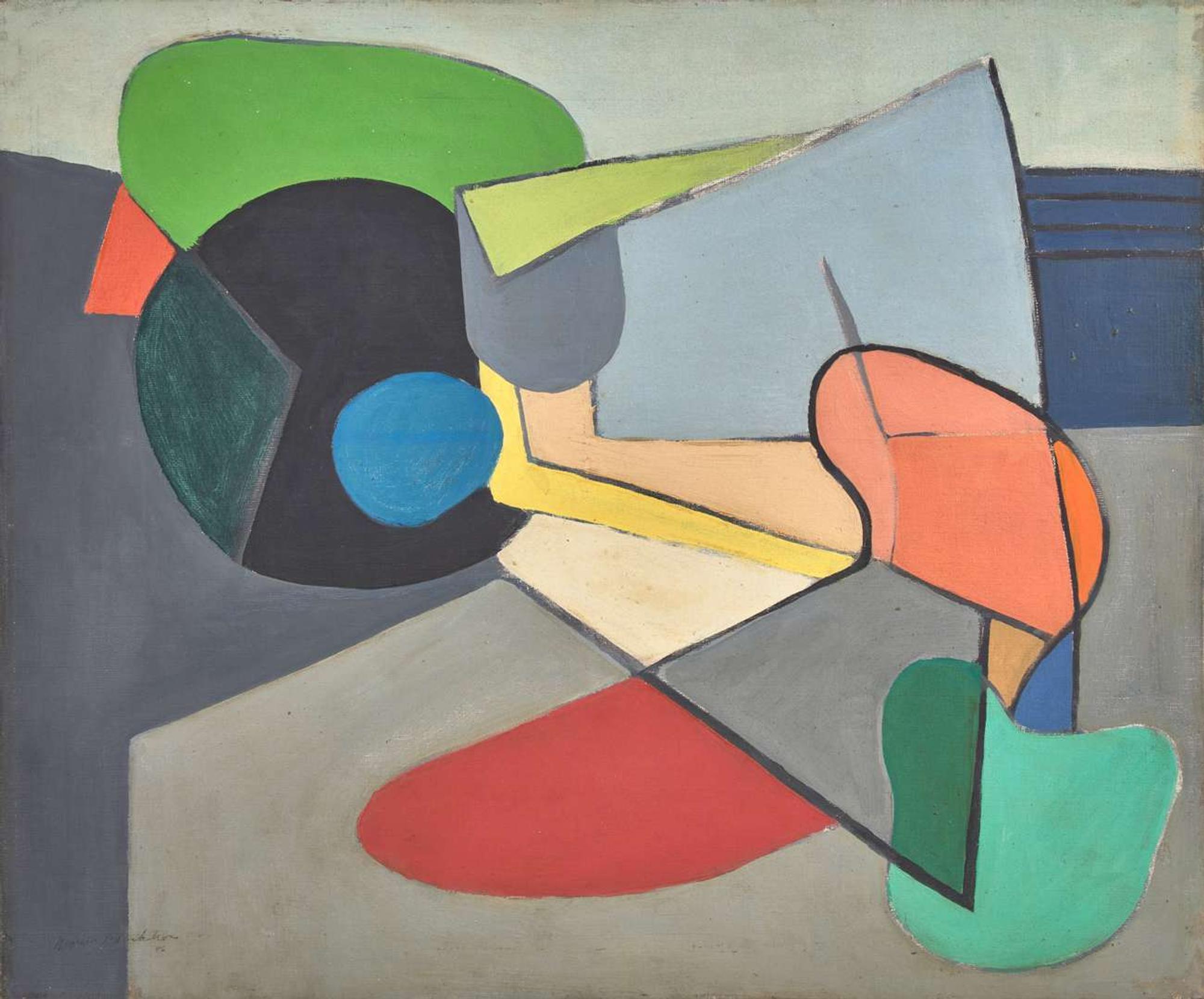 Morris Blackburn (American, 1902-1979) - Abstraction with Blue Dot