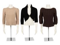 Three Oscar de la Renta Knit Tops: One Bolero, Two Sweaters, Fall 2006-2007