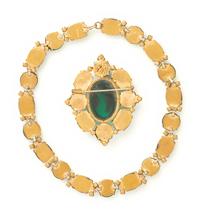 Unlabeled Necklace and Pendant, Attributed to Dior