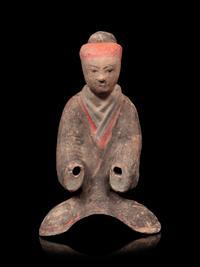 A Chinese Painted Pottery Equestrian Figure