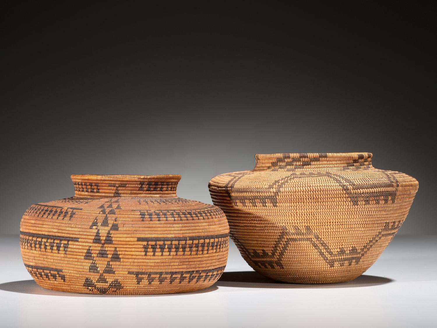 Maidu and Yokut Bottleneck Baskets