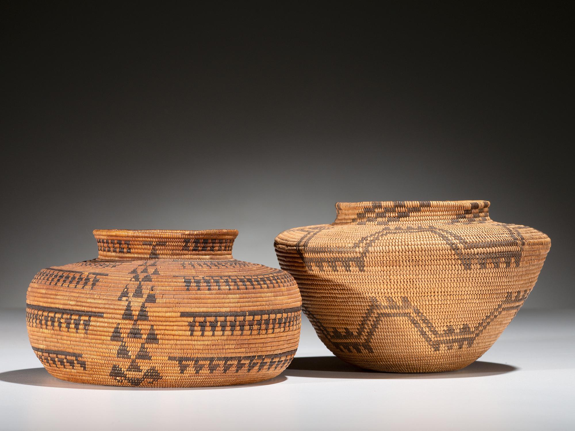 Maidu and Yokut Bottleneck Baskets