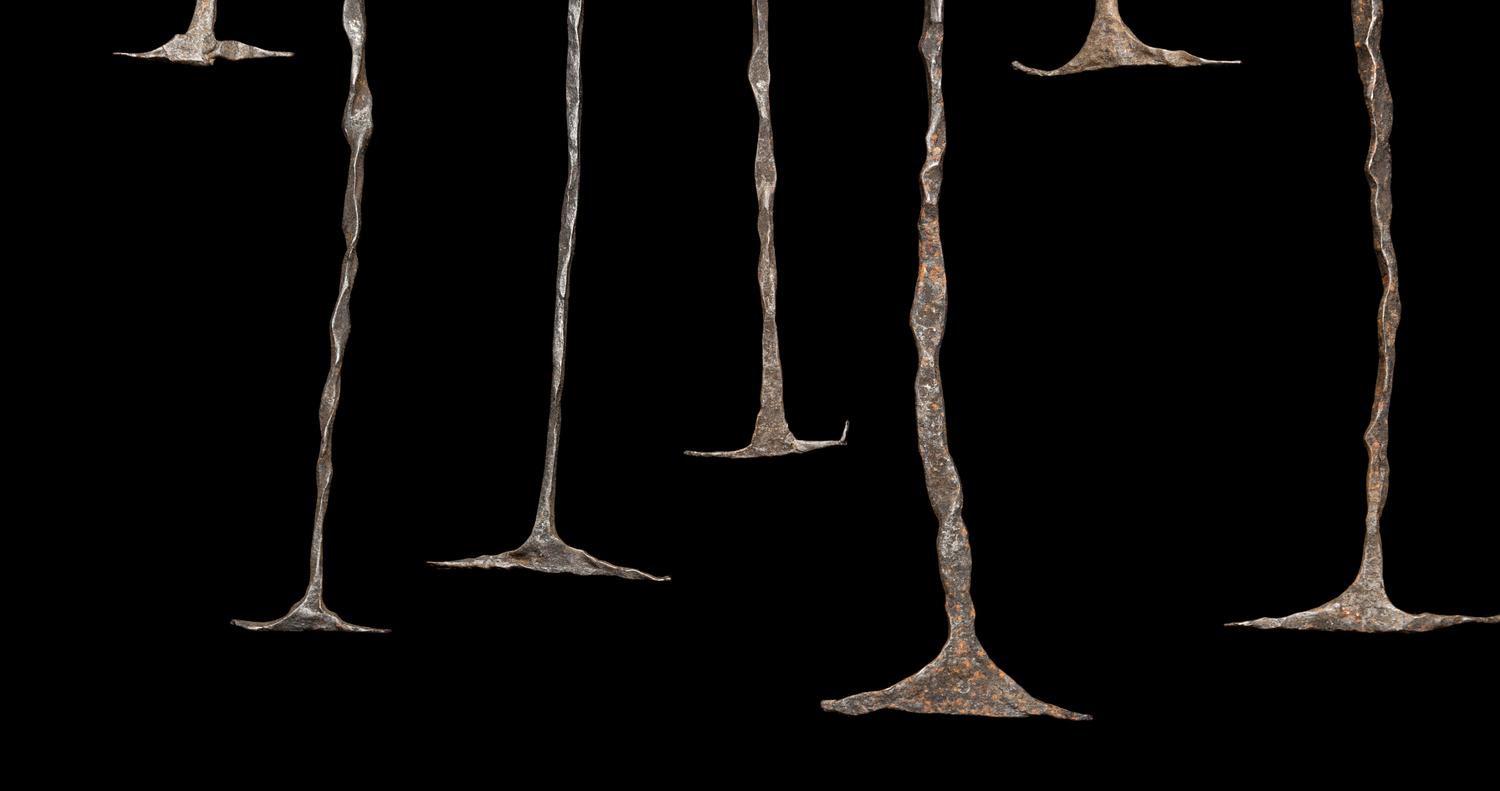 A Group of Kissi Iron Pennies (Currency)