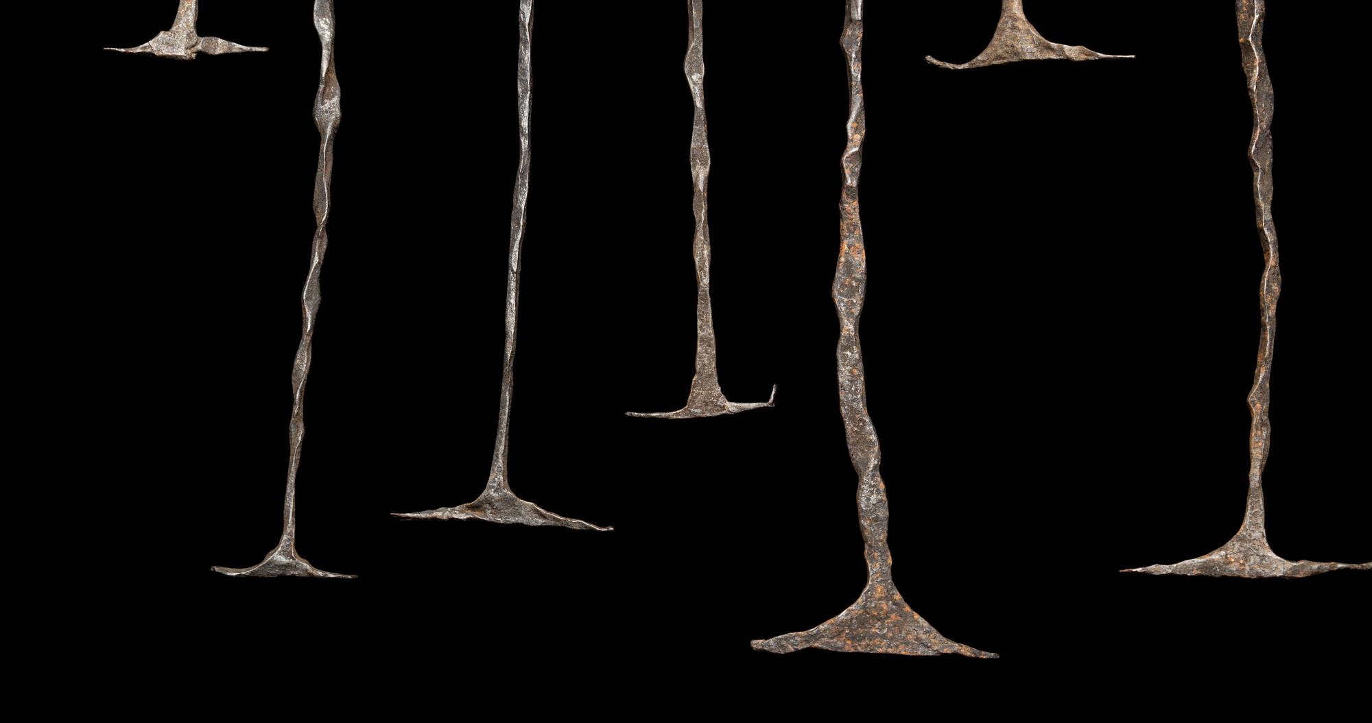A Group of Kissi Iron Pennies (Currency)