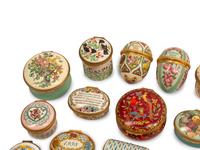 A Collection of Enameled Small Boxes