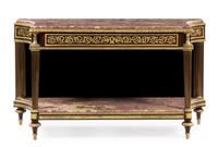 A Louis XVI Gilt Bronze Mounted Mahogany Console Desserte Attributed to Bernard Molitor — ATTRIBUTED TO BERNARD MOLITOR (1755-1833), LATE 18TH CENTURY