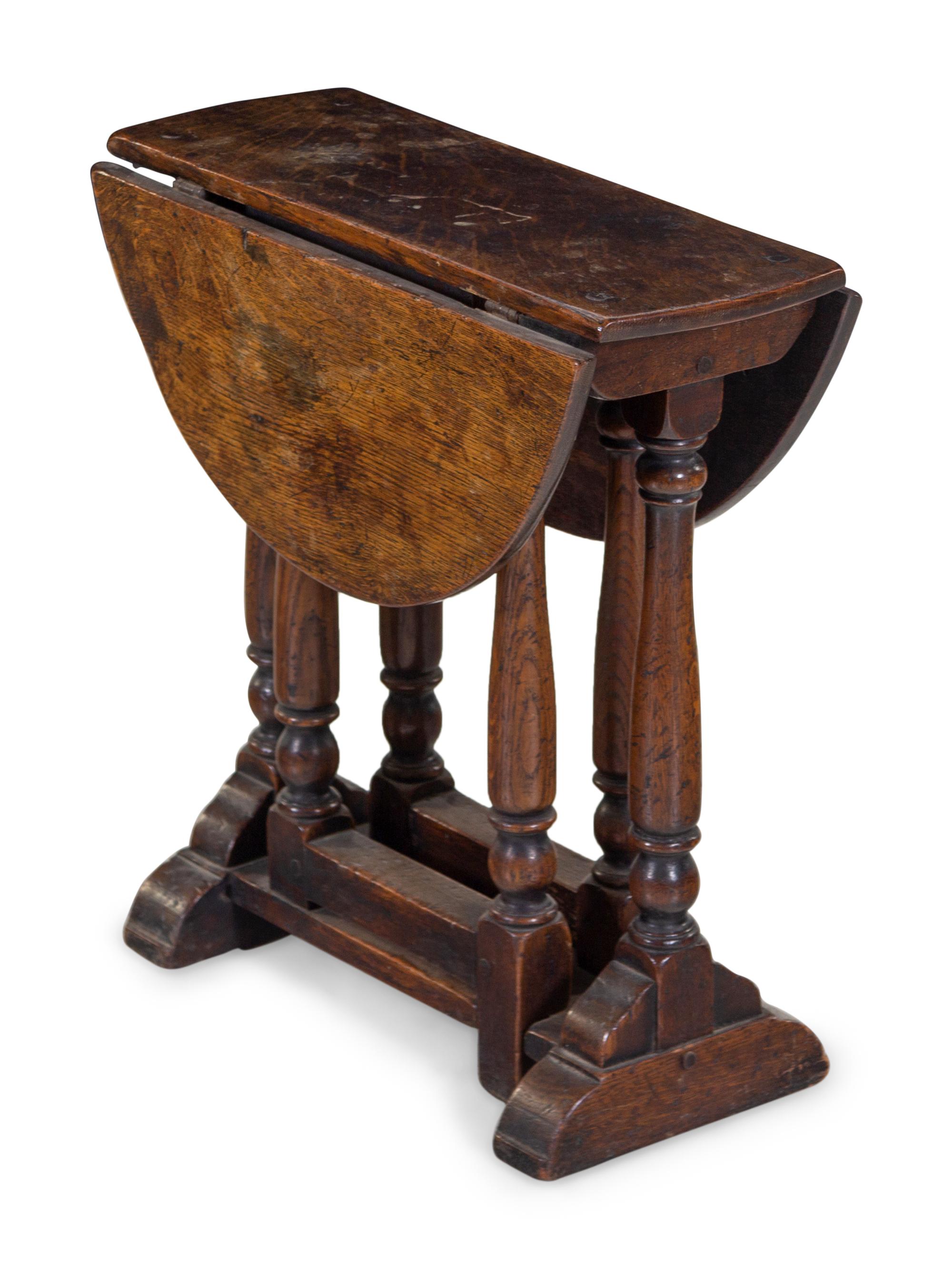 A William and Mary Turned Oak Gate-Leg Diminutive Side Table