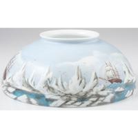 Hand-Painted Lamp Shade of an Arctic Expedition, Ca 1870s-1880s