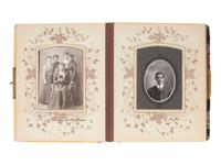 [EARLY PHOTOGRAPHY]. Four albums containing CDVs, tintypes, and cabinet cards of varying subjects.