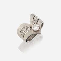 A diamond and white gold ring