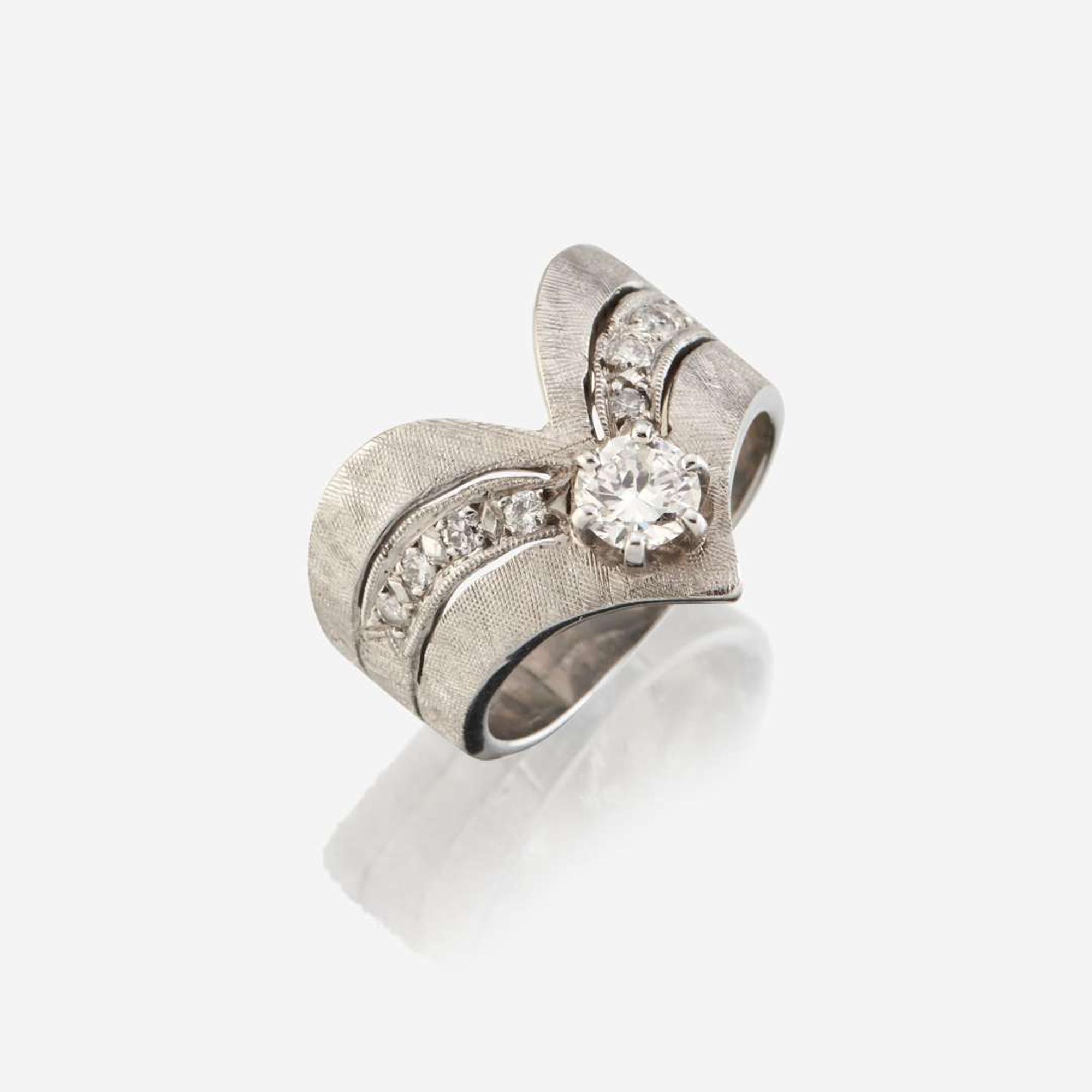 A diamond and white gold ring