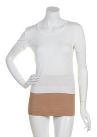A Pair of Chanel White Cotton Tops, Size 40, size 38.