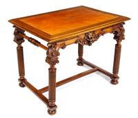 A Continental Baroque Walnut Writing Table Height 30 x width 38 x depth 28 inches. — 19TH CENTURY