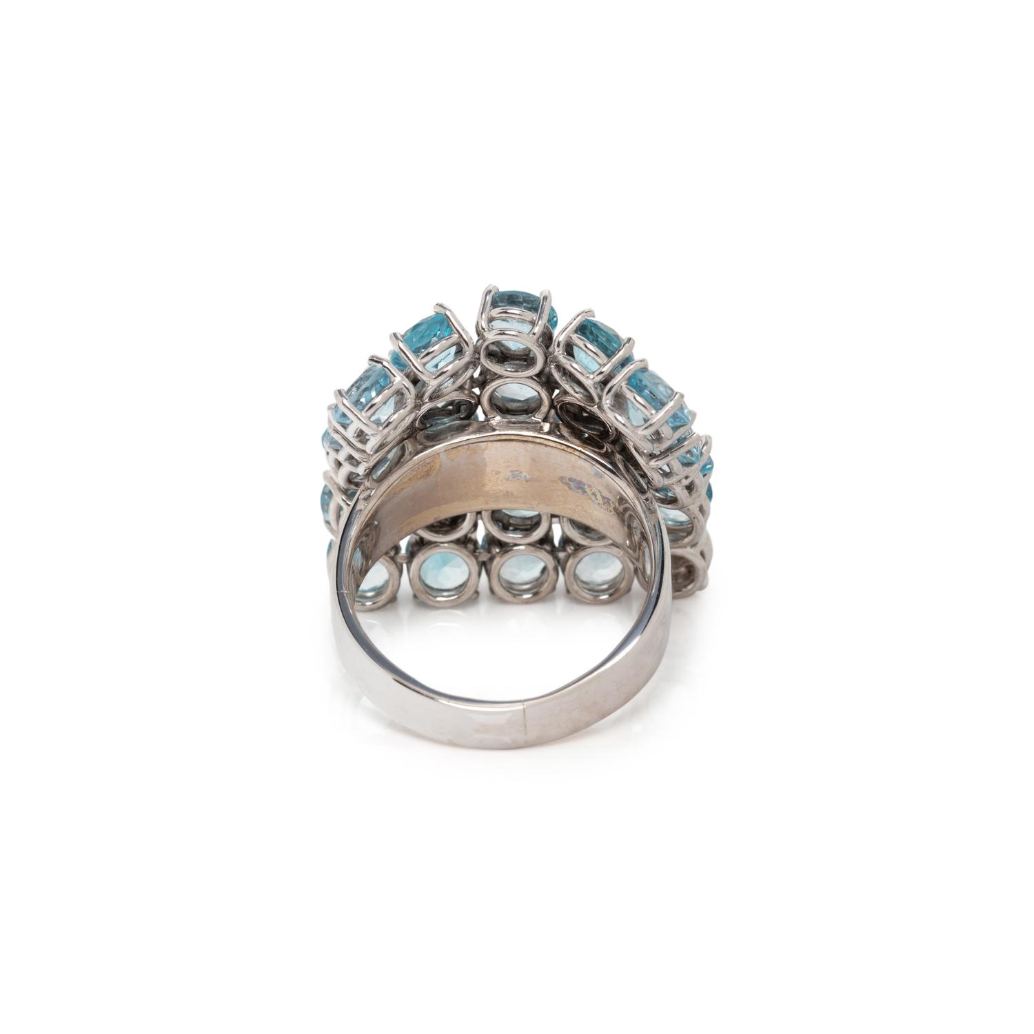 GAVELLO, AQUAMARINE, BLUE TOPAZ AND DIAMOND RING