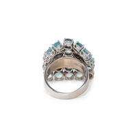 GAVELLO, AQUAMARINE, BLUE TOPAZ AND DIAMOND RING