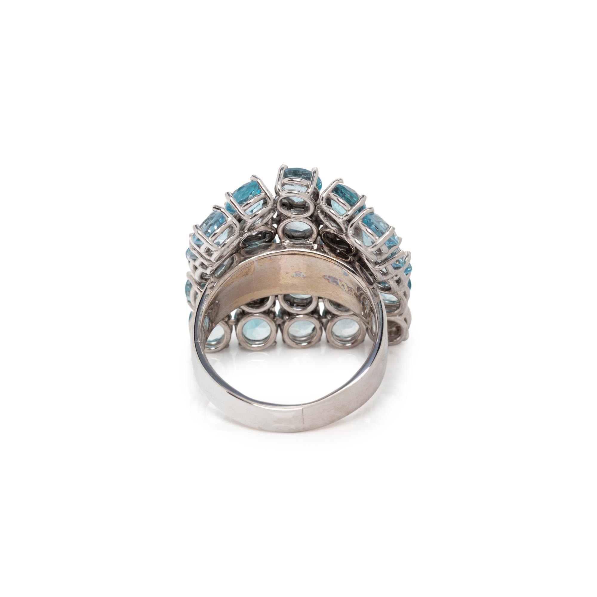 GAVELLO, AQUAMARINE, BLUE TOPAZ AND DIAMOND RING
