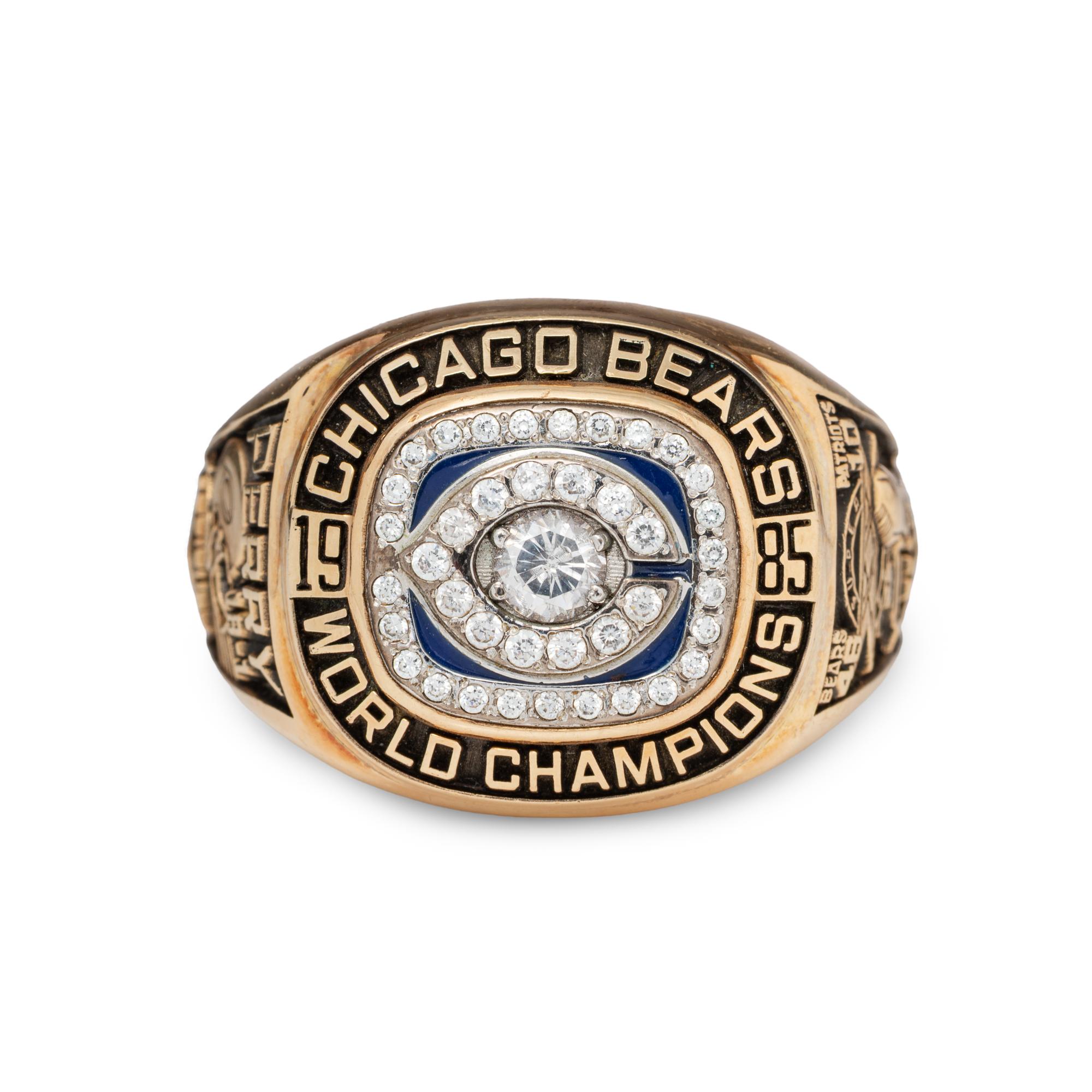 A Rare Jostens 1985 Chicago Bears Super Bowl XX Championship Salesman Sample Ring Crafted to William "The Refrigerator" Perry's Size