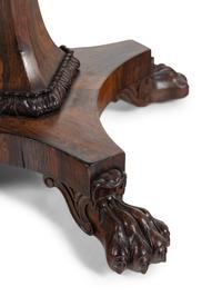 A Regency Rosewood and Needlepoint Upholstered Piano Stool