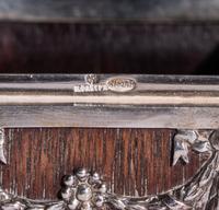 A Fabergé Silver-Mounted Rosewood Stamp Box
