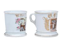 Two Baker's Porcelain Occupational Shaving Mugs