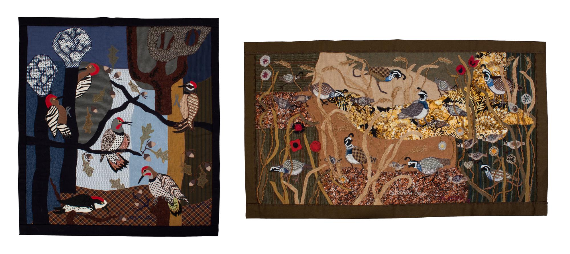 Two Hand Woven Wool Tapestry's Height of largest 61 x width 36 inches. — MARTHA MOOD (AMERICAN, 1908-1972)