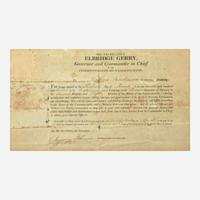 [Declaration of Independence] [Massachusetts] Gerry, Elbridge Partially-Printed Document, signed