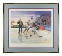 A Large Group of Hockey Hall of Fame Signed Artworks Including Wayne Gretzky and Mario Lemieux
