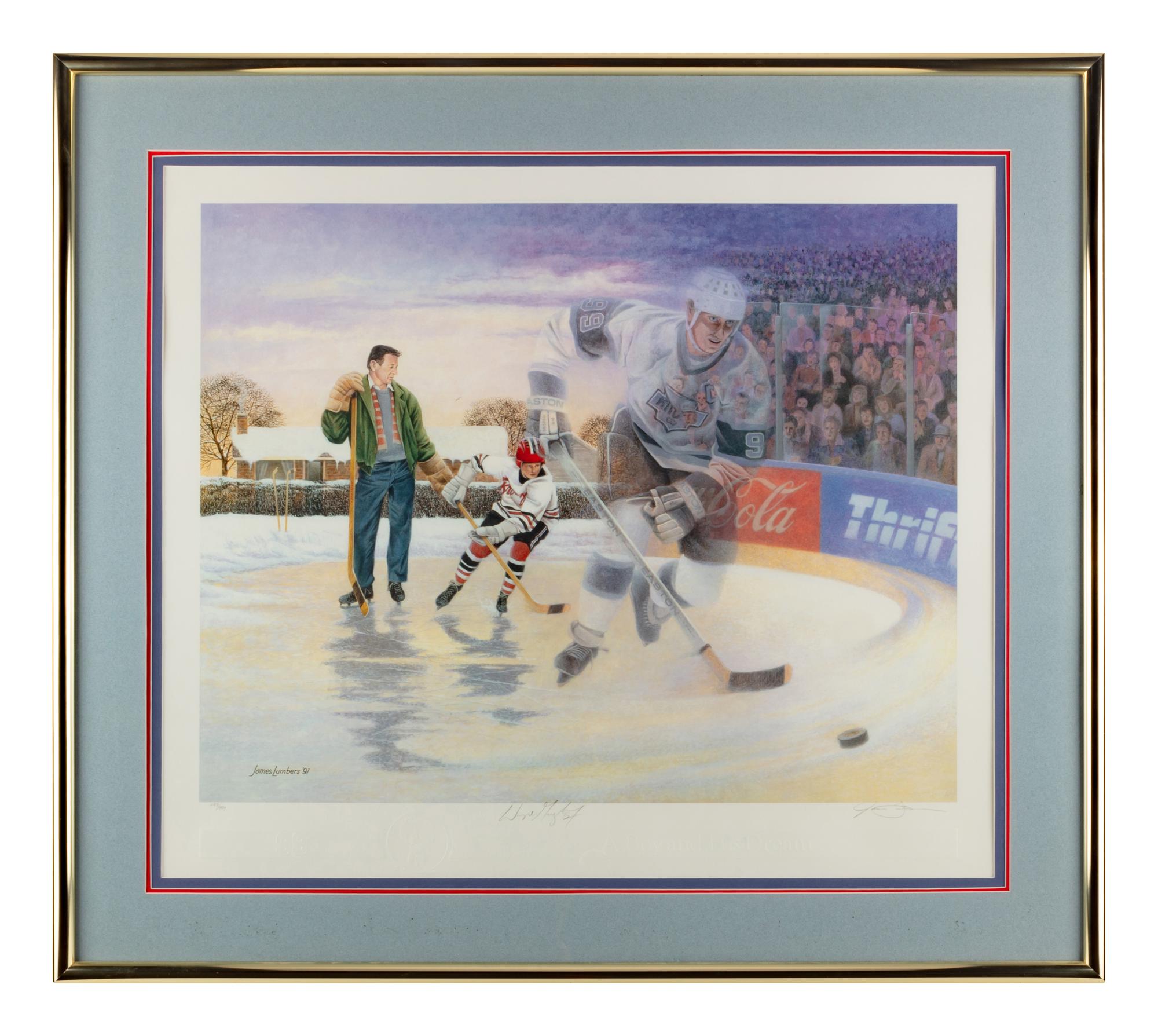 A Large Group of Hockey Hall of Fame Signed Artworks Including Wayne Gretzky and Mario Lemieux