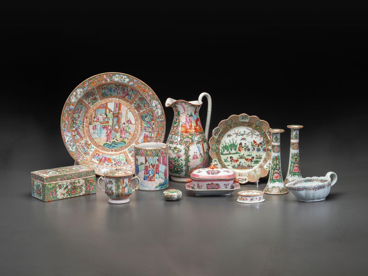 A Collection of Chinese Export Rose Medallion and Famille Rose Porcelain