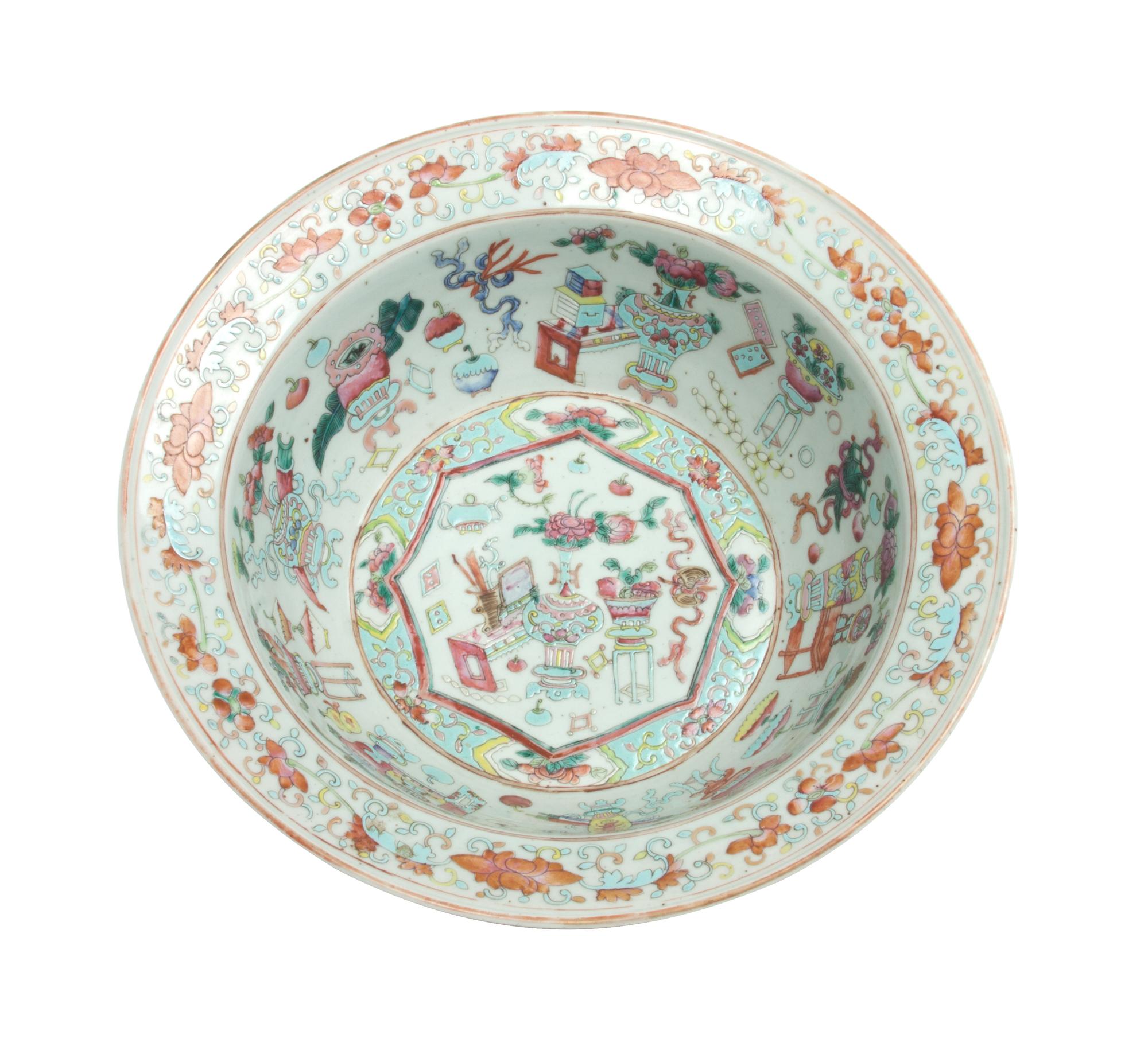 A Famille Rose Porcelain Basin Diameter 13 3/8 inches. — POSSIBLY TONGZHI PERIOD