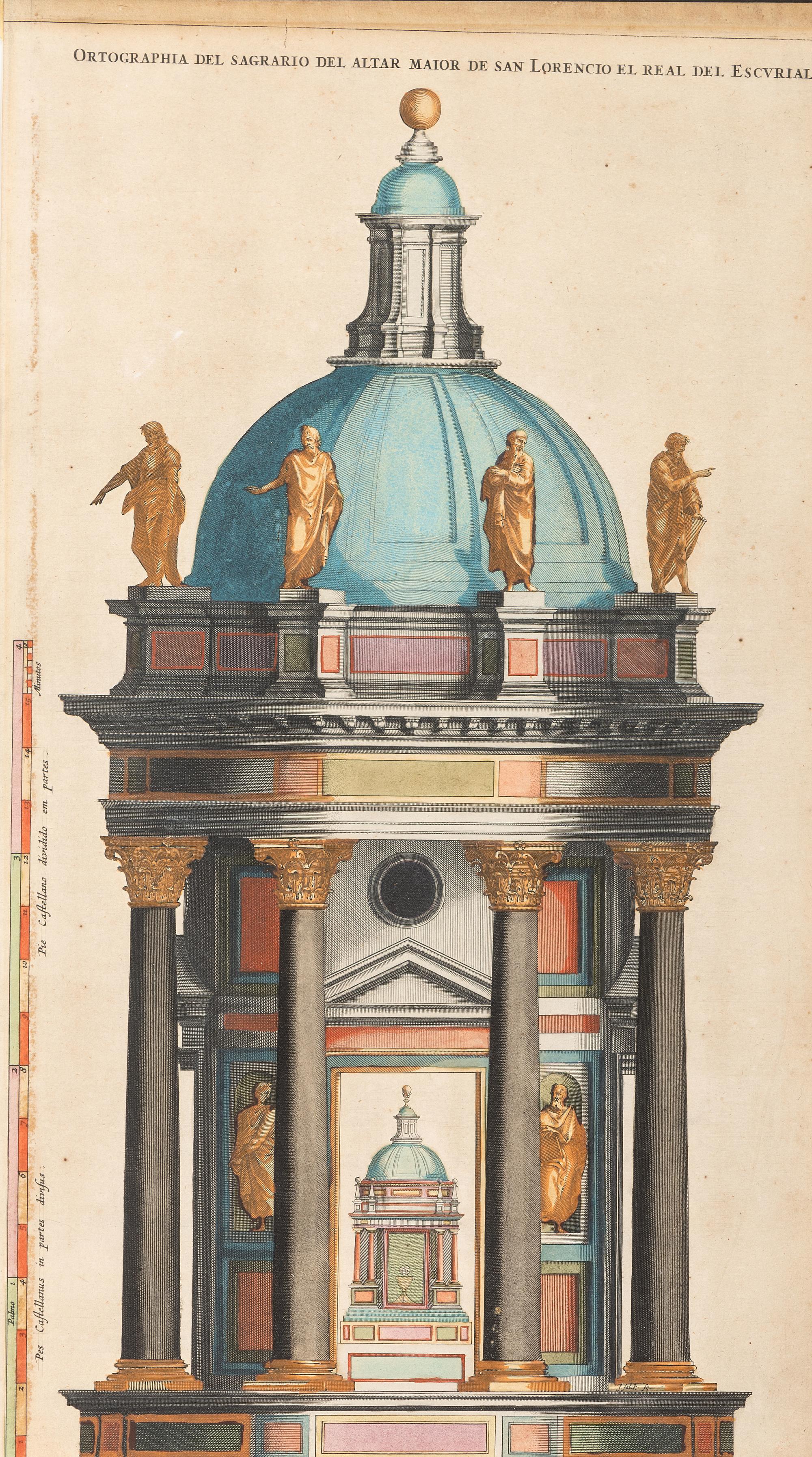 Six Hand-Colored Architectural Engravings