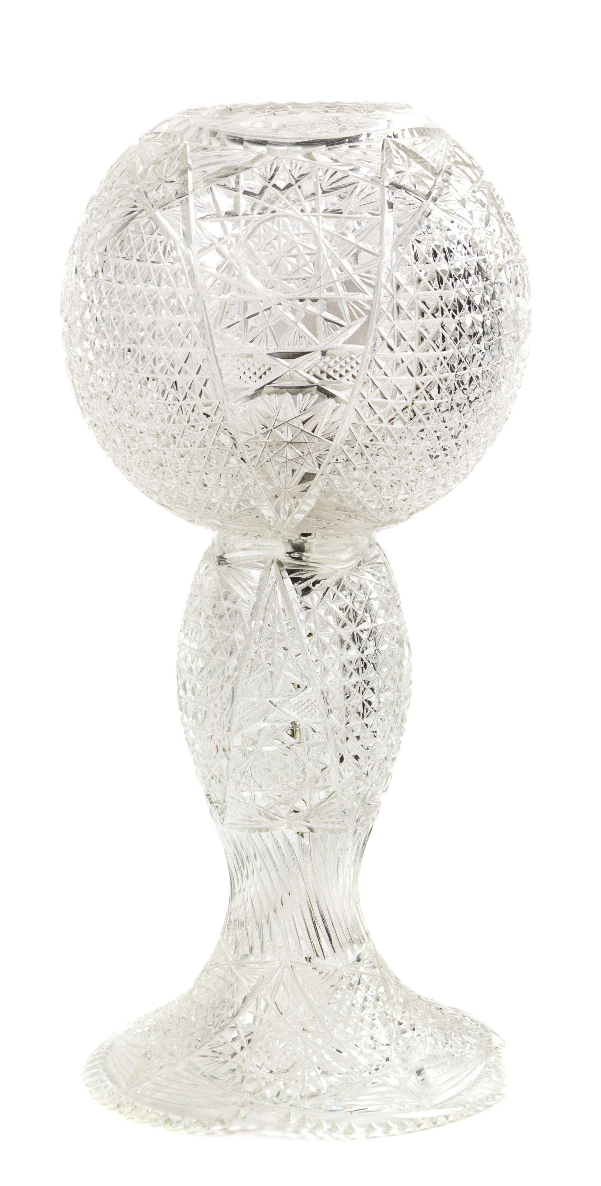 An American Brilliant Cut Glass Lamp Height 21 1/2 inches. — LATE 19TH/EARLY 20TH CENTURY