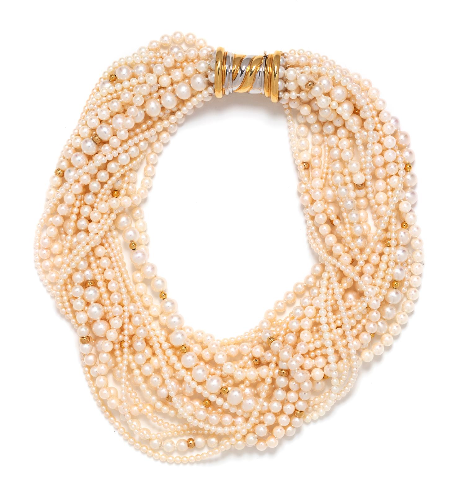 CULTURED PEARL TORSADE NECKLACE