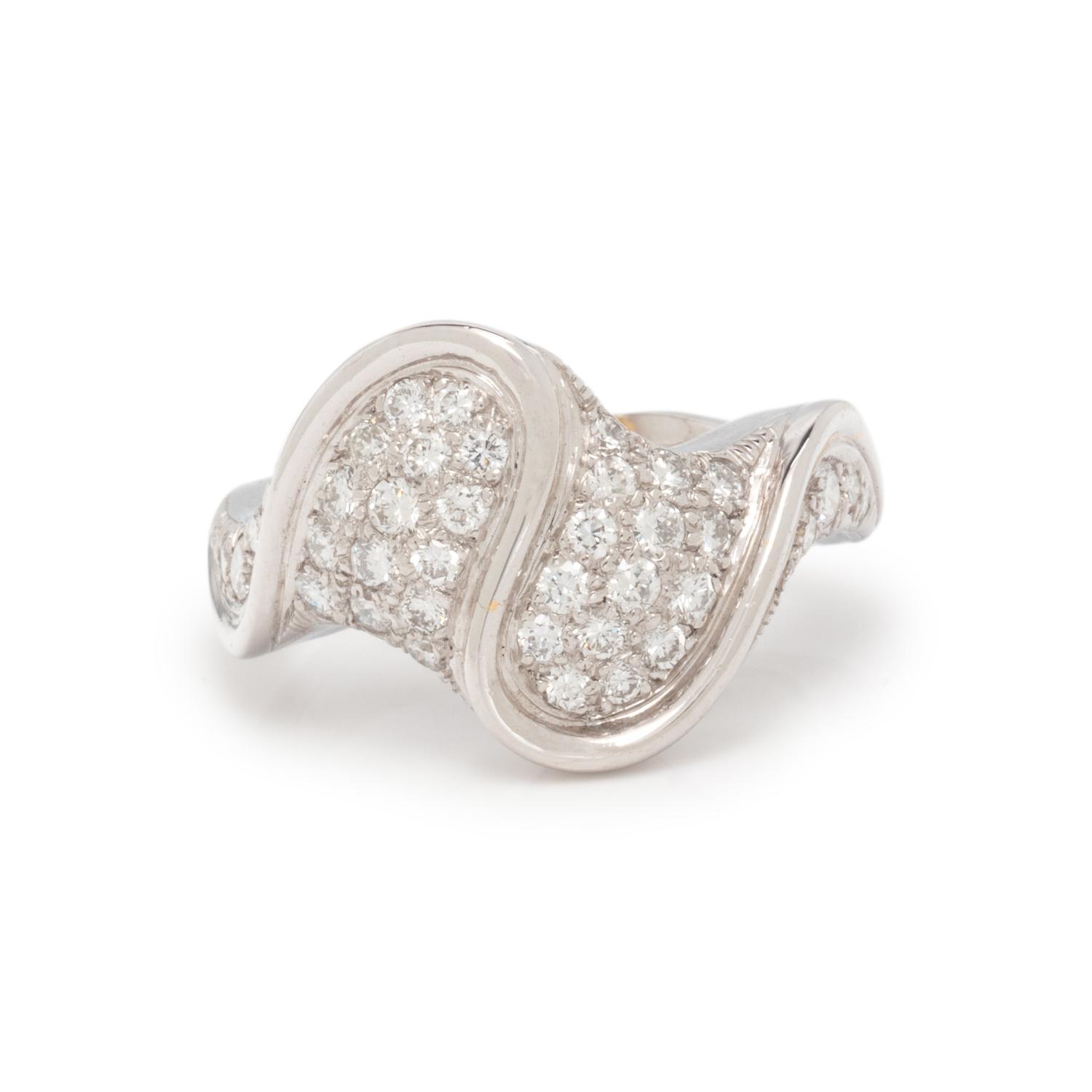 OSCAR HEYMAN & BROTHERS, SCULPTURAL DIAMOND RING