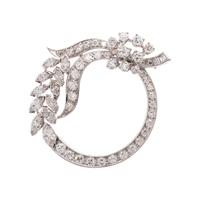 Diamond and Platinum Pendant Brooch