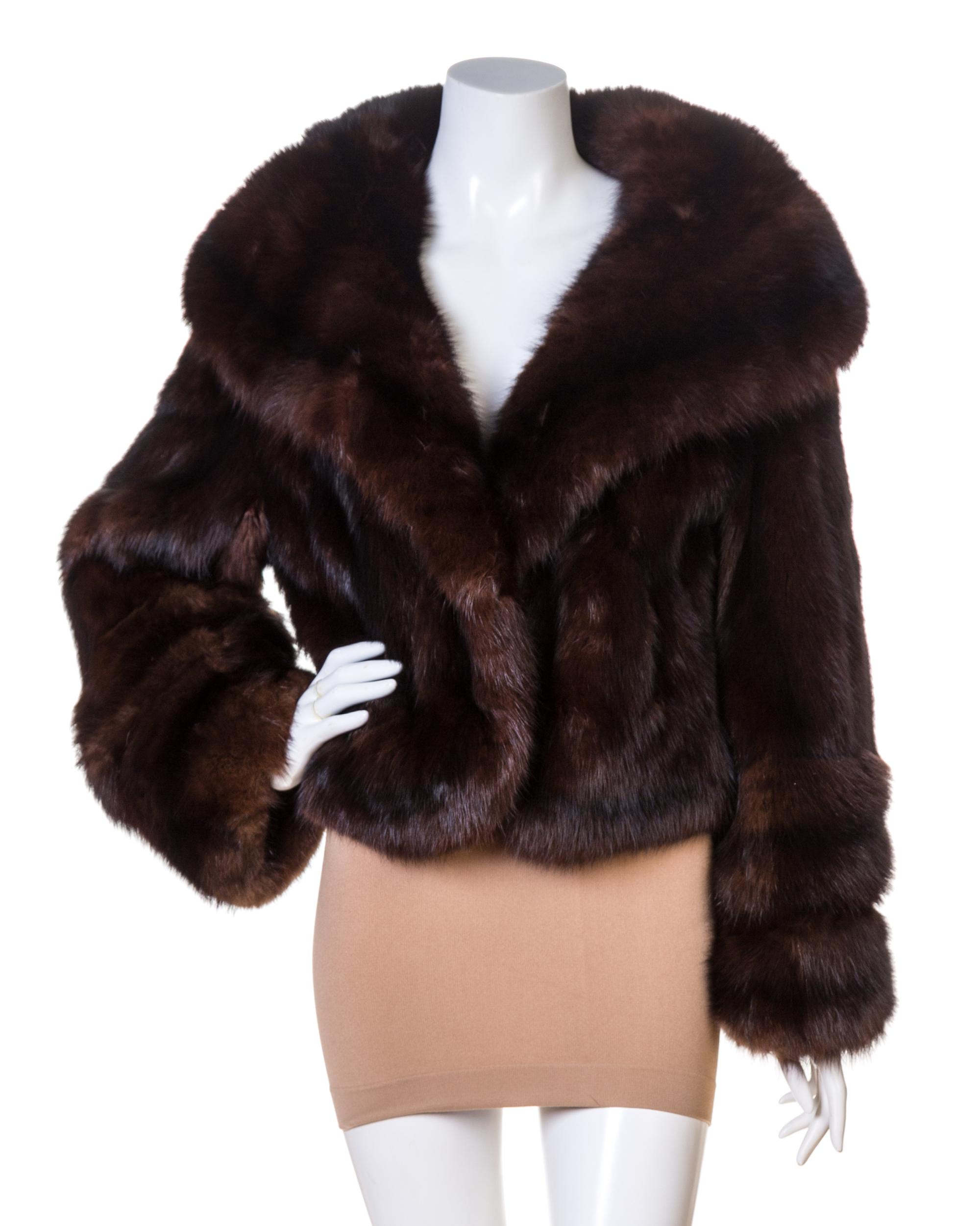 A Christian Dior Sable Crop Jacket, No size.