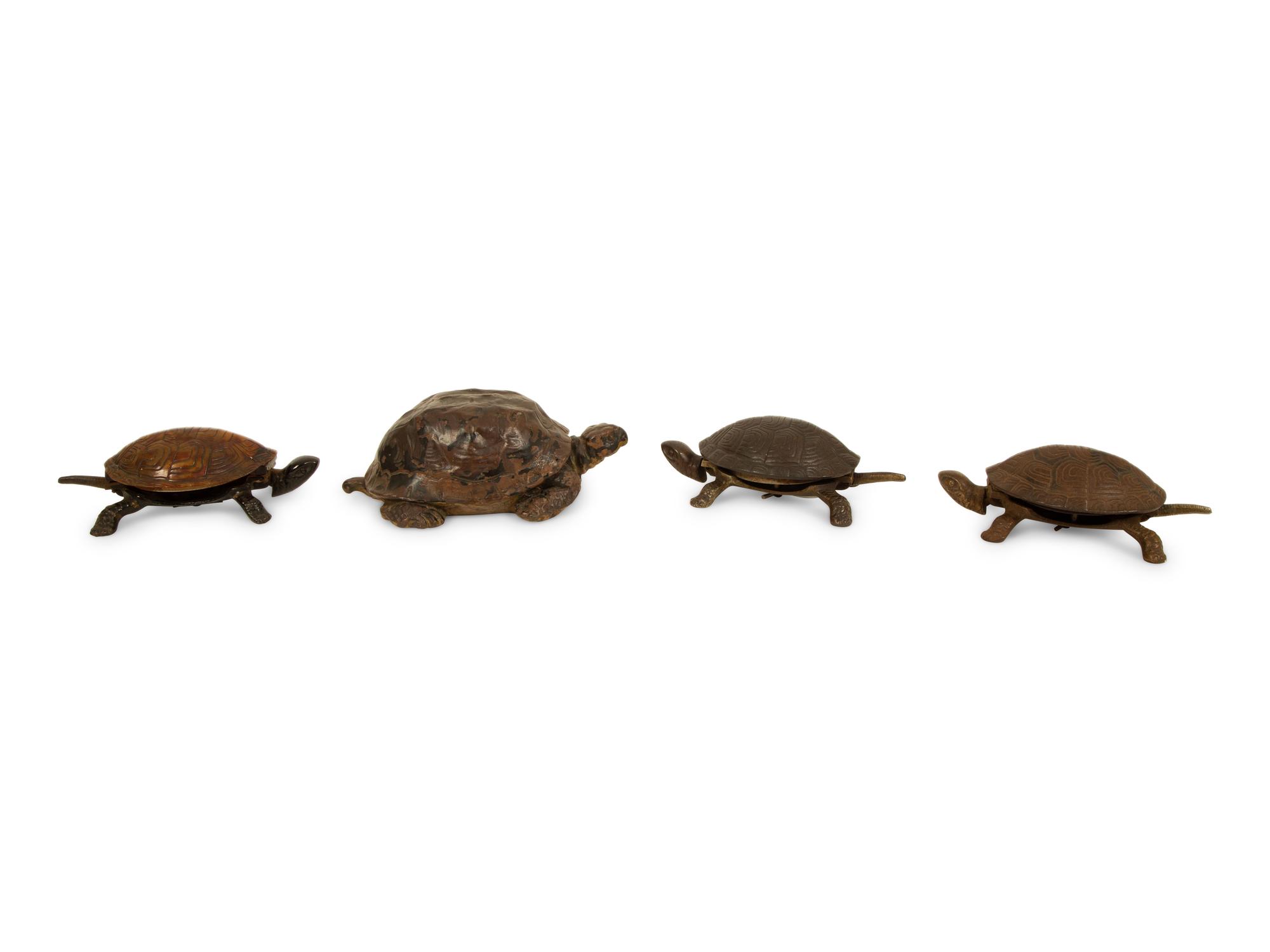 Three Iron Tortoise Desk Bells