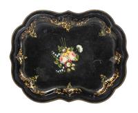 An English Black Lacquer Tray Table