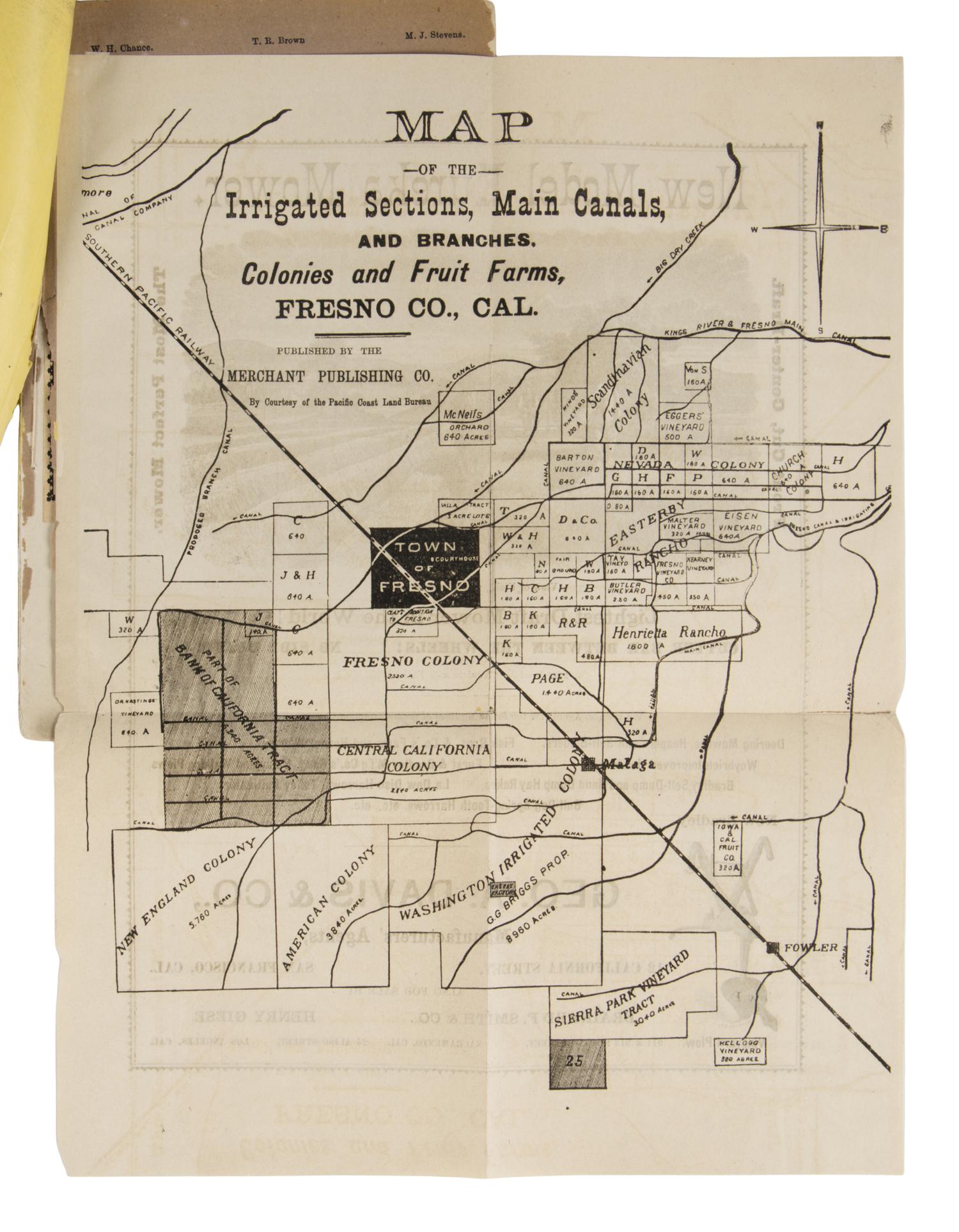 Bell, Alexander D. Fresno, California. Great Progress of the Town, Colonies, and County. San Francisco: Merchant Publishing Company, April 1884.