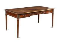 A Directoire Style Brass Mounted Mahogany Bureau Plat