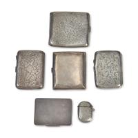 A Group of Six English Silver Smoking Articles