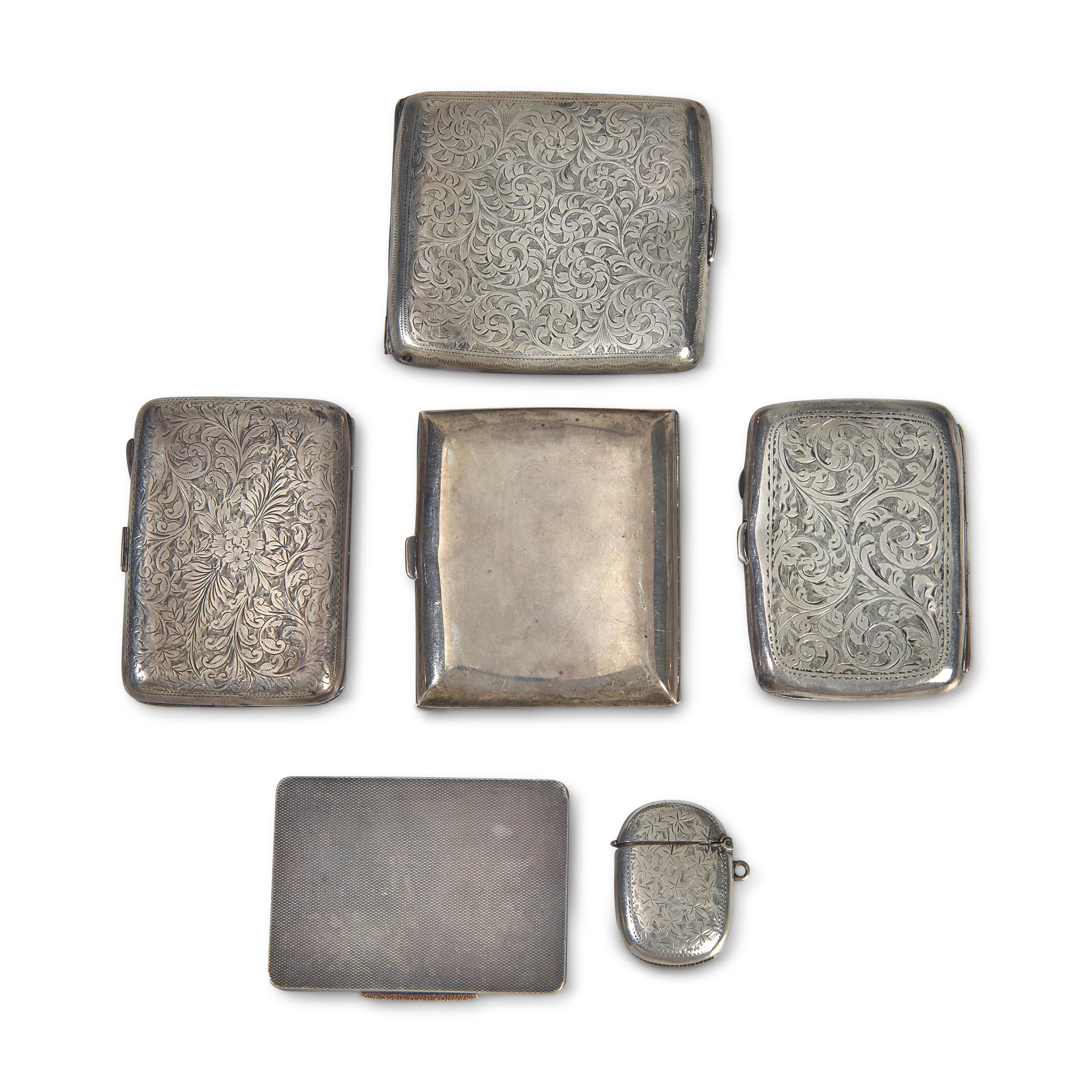 A Group of Six English Silver Smoking Articles